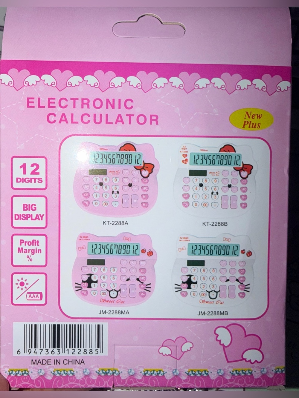 🎀NIB Pink Rhinestone Hello Kitty Style Calculator - Picture 3 of 3